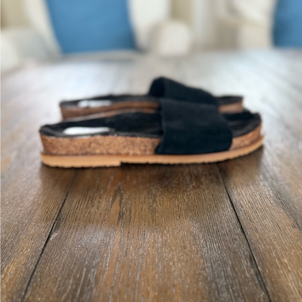 Vince Camuto Women’s Black Kanadial Suede Slipper Slide Sandals Size 10 - Picture 2 of 9